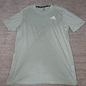 Adidas T-Shirt Mens M Primegreen Aeroready Performance Short Sleeve Mint Logo‎